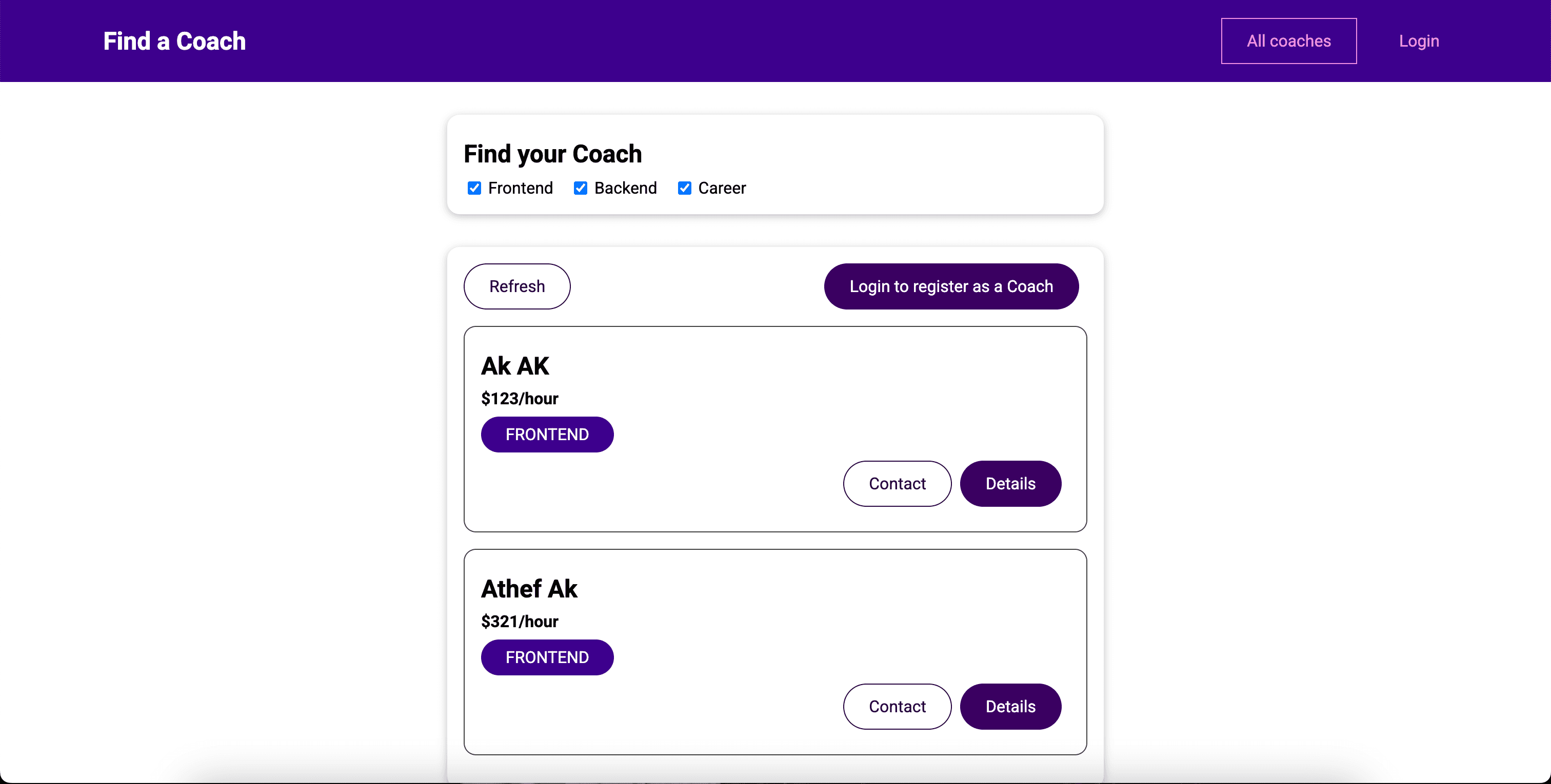 Coach Finder